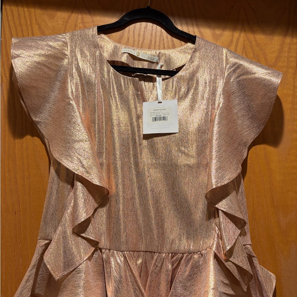 Marie Oliver Rose Gold Shimmer Top